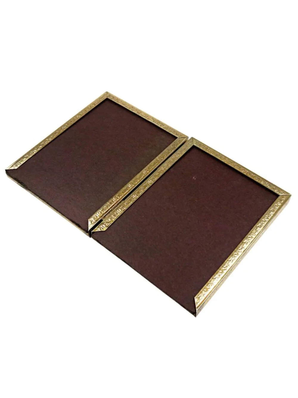 Vintage Gold‑Tone Picture Frames Set of 3, with Hinged Double Frame, 1950s-70s